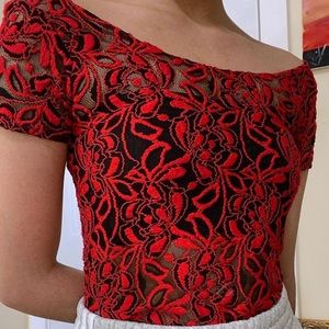 Off shoulder lace top